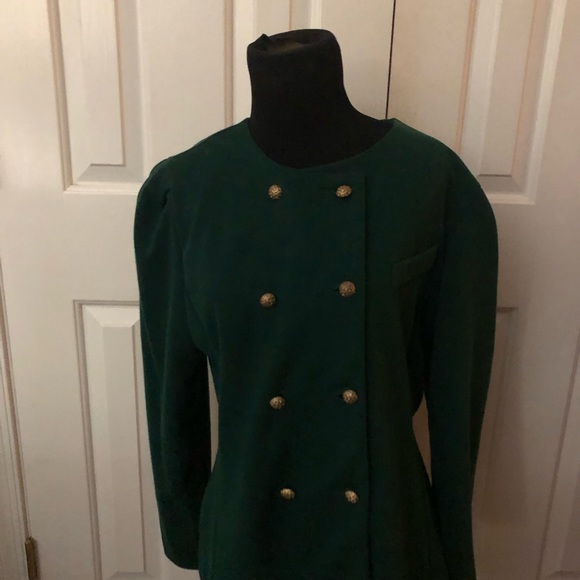 Vintage Sunshine Starshine forest green blazer / jacket with gold buttons - Picture 3 of 7